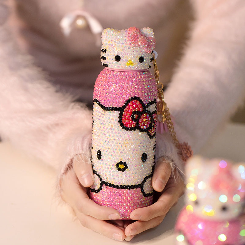 Bình Đựng Nước Bằng Thép Không Gỉ Hình Hello Kitty Tik Tok Phong Cách Thời Trang Dễ Thương Dành Cho Bạn Gái
