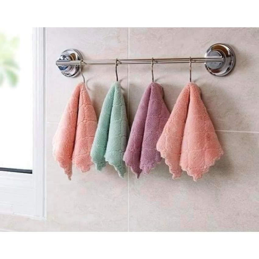 Khăn lau bếp đa năng, khăn lau bát đĩa cốc chén thấm nước chống dính dầu mỡ hai mặt loại to 15x26cm - Bmart4.0