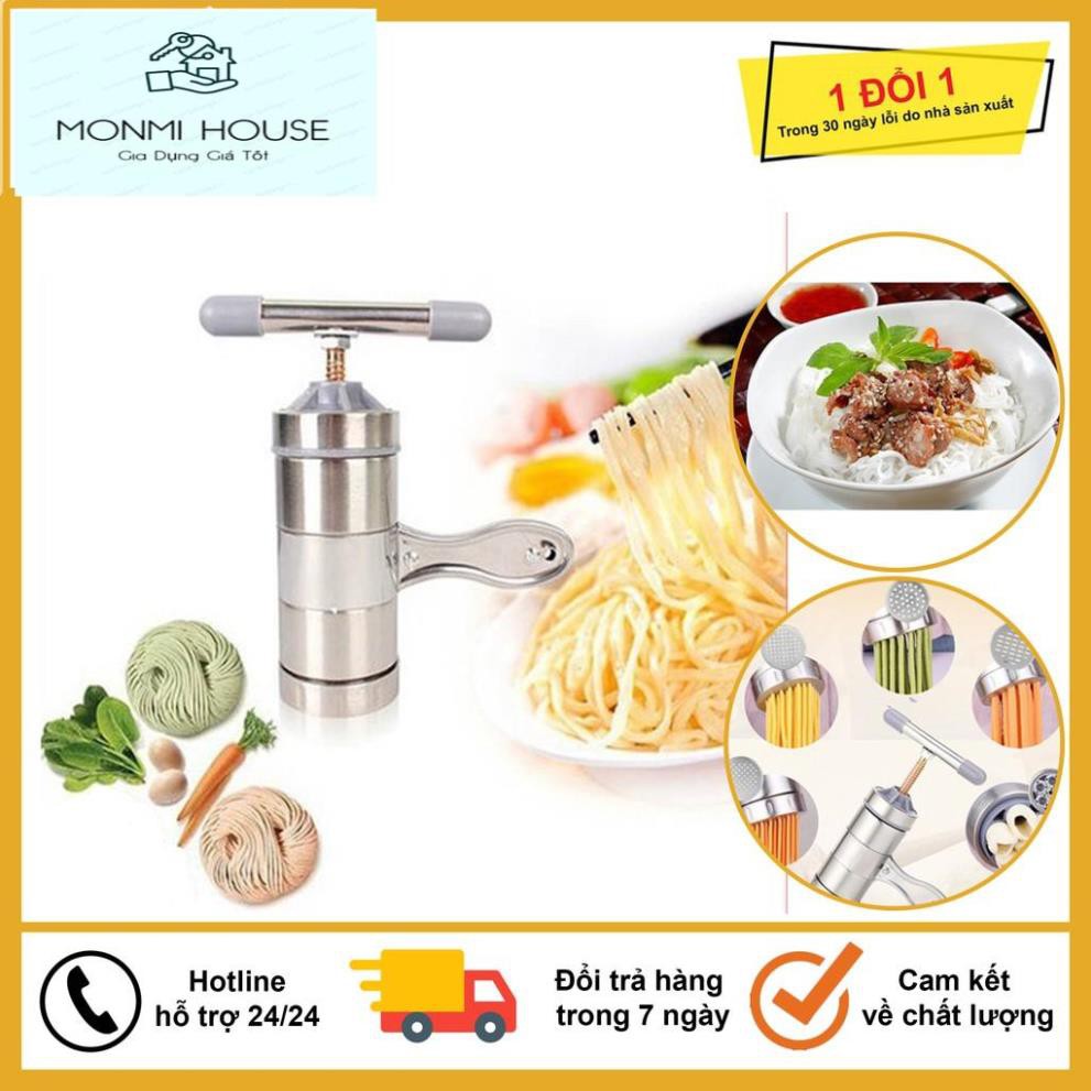 Máy Làm Bún, Mỳ Tươi Tại Nhà Bằng Inox, Tặng Kèm Bộ 5 Size Bún
