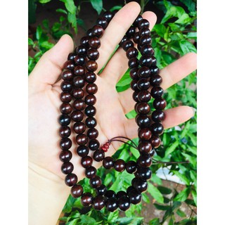 Tràng hạt tụng kinh 108 hạt gỗ trắc đỏ đen 1cm