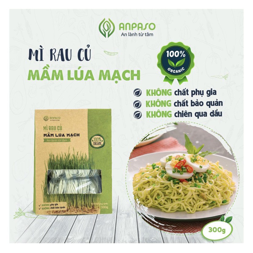 Mì mầm lúa mạch Organic Anpaso ăn chay giảm cân 300g