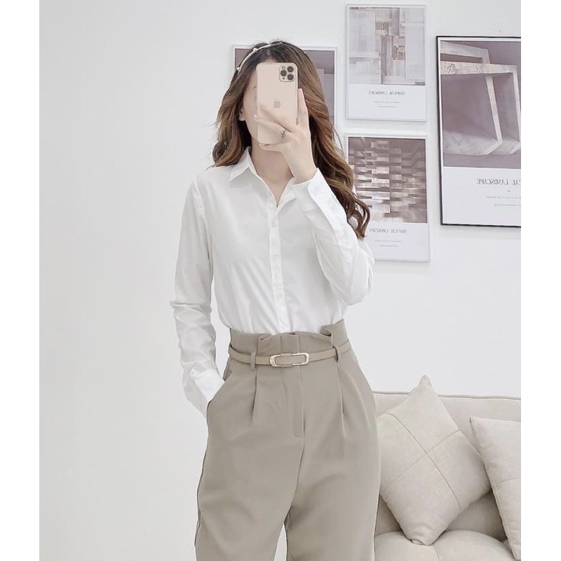 Áo sơ mi nữ G267 đơn giản dễ phối đồ quần hoặc chân váy