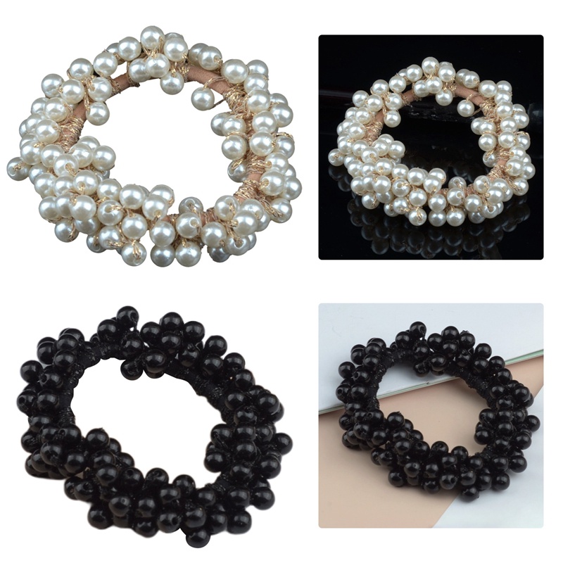 Dây Cột Tóc Đính Hạt Ngọc Trai Đơn Giản Phong Cách Hàn Quốc Cho Nữ