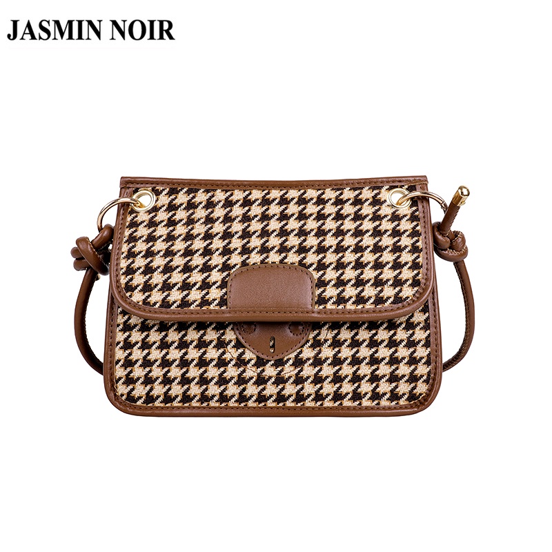 Túi đeo chéo JASMIN NOIR hình vuông nhỏ bằng mây thiết kế đơn giản hợp thời trang cho nữ