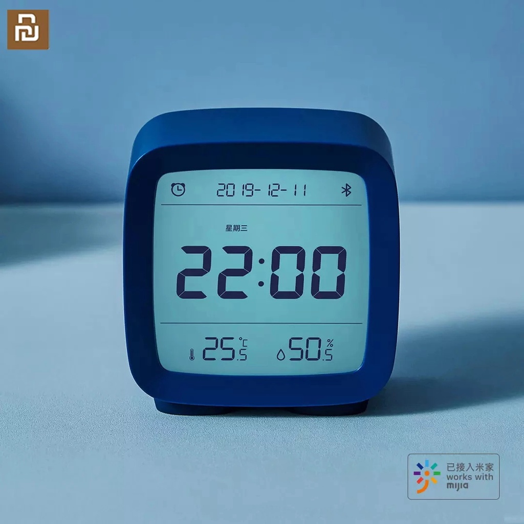 Youpin qingping Đồng Hồ Báo Thức bluetooth Với Màn Hình lcd Hiển Thị Nhiệt Độ Và Độ Ẩm