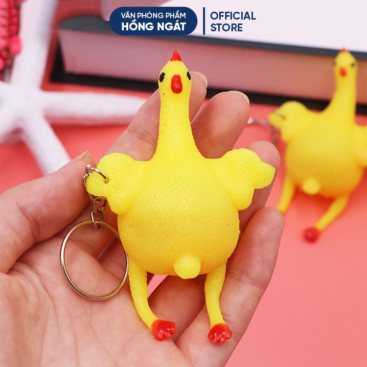 Móc khoá gà đẻ trứng, móc khoá cute dễ thương cute giá rẻ đẹp treo balo túi xách làm quà tặng QT09