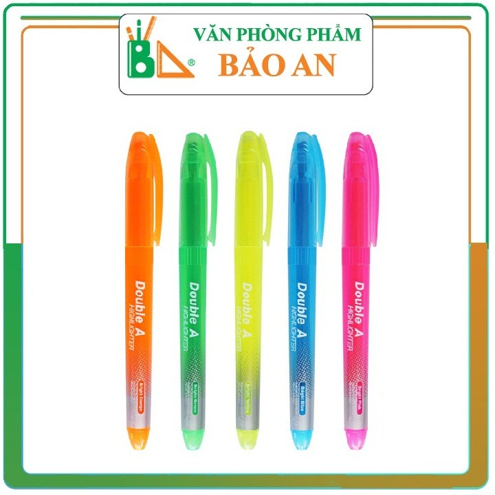 Bút Highlighter Nhớ Dòng Double A,Cho tone màu rất chuẩn, màu sắc tươi sáng, giúp gia tăng độ phủ đến 100%.