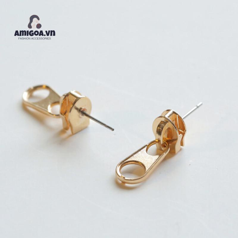 Bông Tai Hình Dây Kéo Độc Đáo Thời Trang