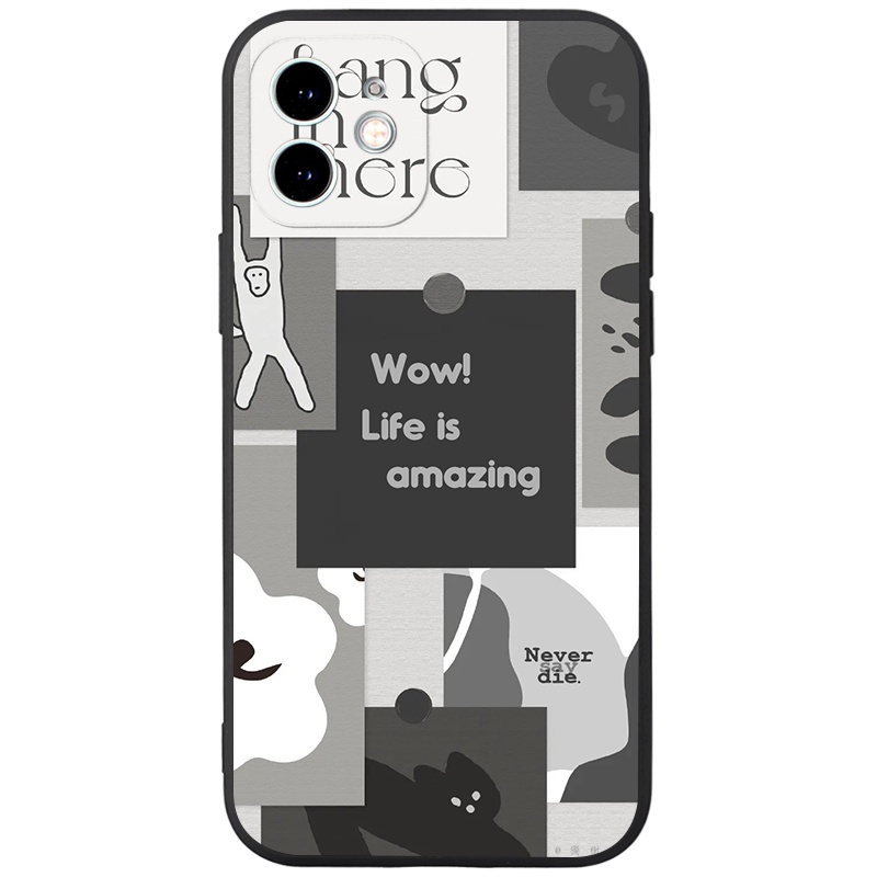 Ốp lưng JURSUE mềm chống bẩn hình độc lạ đen Cho iPhone 14 13 12 11 Pro Max SE 2020 X XR XS 8 7 ip 6S 6 Plus Y2237