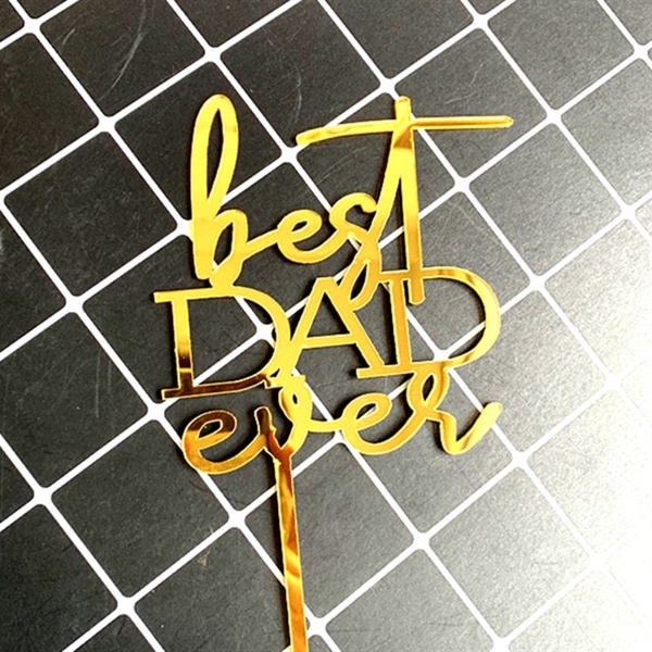 Topper mica best Dad ever vàng