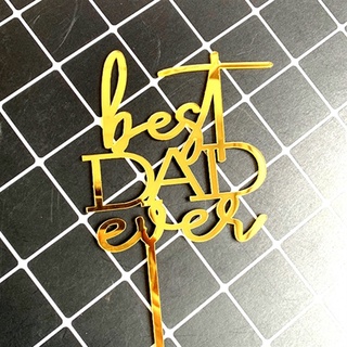 Topper mica best Dad ever vàng