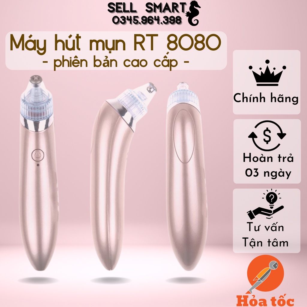 ⭐Cao Cấp- Máy Hút Mụn Ẩn, Máy Hút Mụn Đầu Đen RT8080 Công Suất 7W Lực Hút Mạnh Loại Bỏ Mụn Ẩn Trong Da, Thiết Kế Nhỏ Gọn