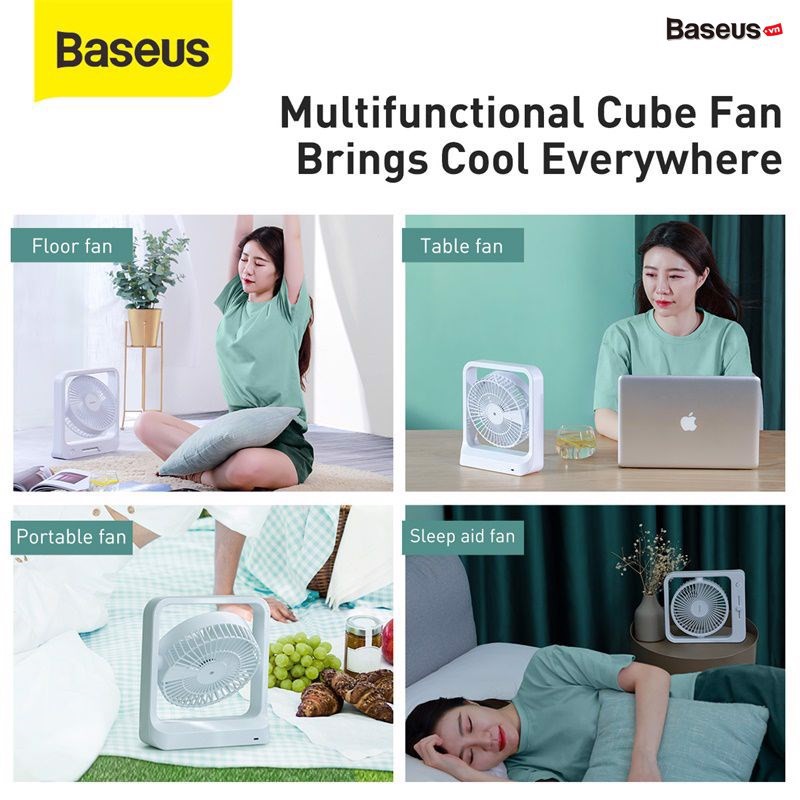 - Quạt mini để bàn Baseus Cube Shaking Fan gây ấn tượn mạnh mẻ với mọi người ngay từ cái nhìn đầu tiên . Sản phẩm sở hữu