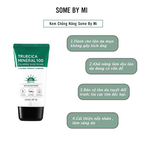 Kem Chống Nắng Some By Mi Truecica Mineral Calming Tone Up SPF50+/PA+++ 50ml