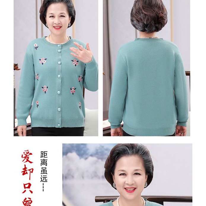 Áo Len Lót Lông Cừu Cài Cúc Trung Niên