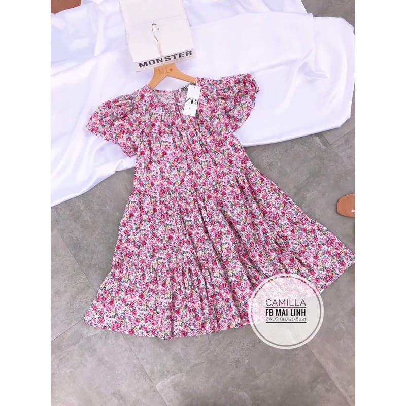 ⚡️BÁN SỈ⚡️Đầm baby doll hoa màu hồng cánh tiên