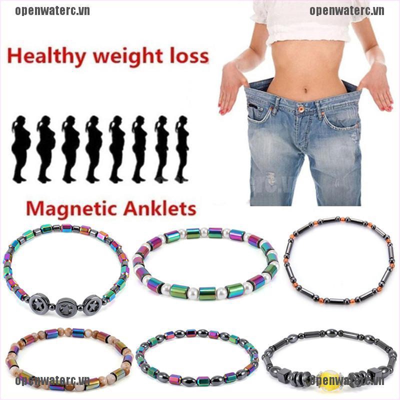 Lắc chân xỏ hạt đá hematite hỗ trợ giảm cân hiệu quả