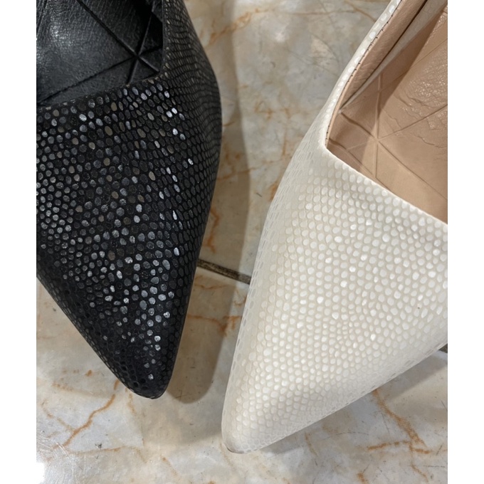 Giày Zara Xuất Xịn Da Vân Bling Sang Chảnh Trắng Size 35