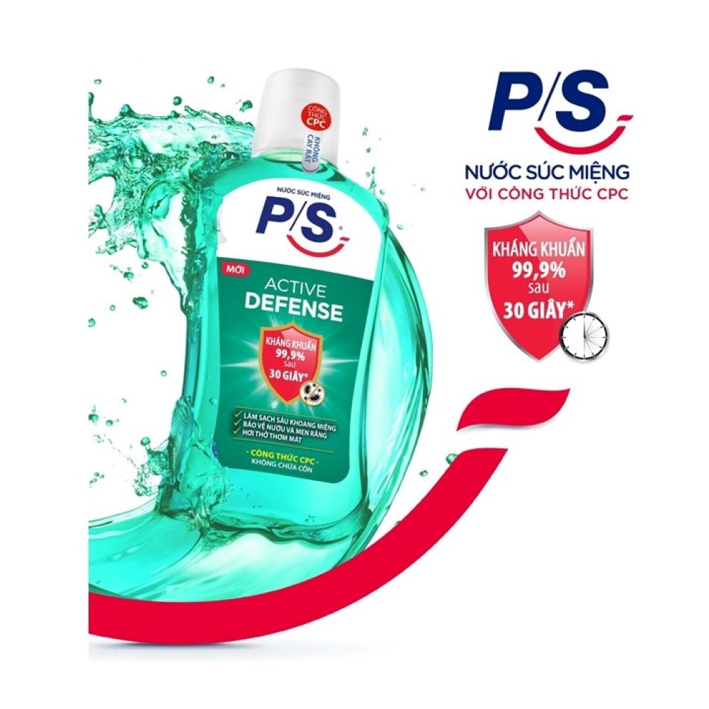 Bộ 2 Nước súc miệng P/S Chuyên gia kháng khuẩn 500ml giúp kháng khuẩn 99.9% chỉ sau 30 giây