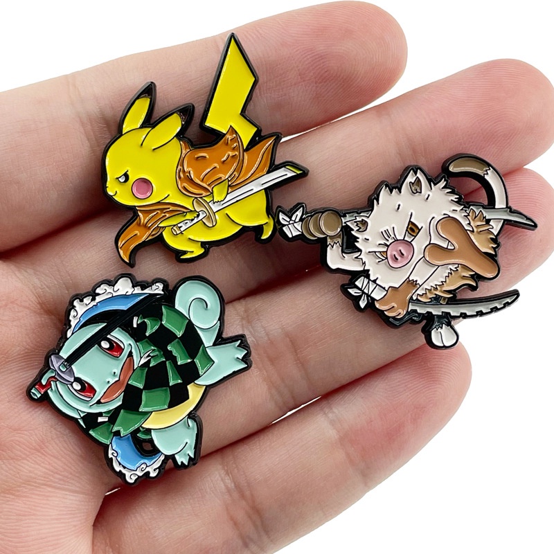 Huy Hiệu Cài Áo Kim Loại Hình Nhân Vật Phim Hoạt Hình Pokemon