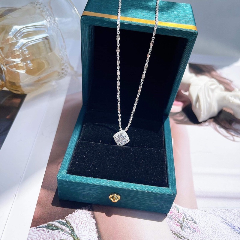 Dây chuyền bạc nữ hình thoi đính đá - Trang Sức MINA JEWELRY