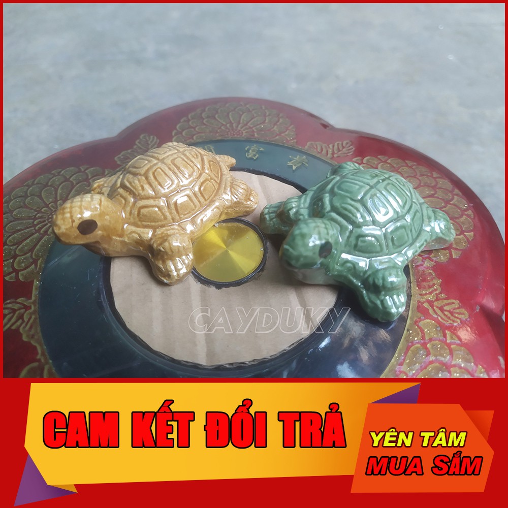 Tượng rùa mini gốm sứ Bát Tràng-7x5x3 cm làm mô hình trang trí tiểu cảnh, trang trí bể cá