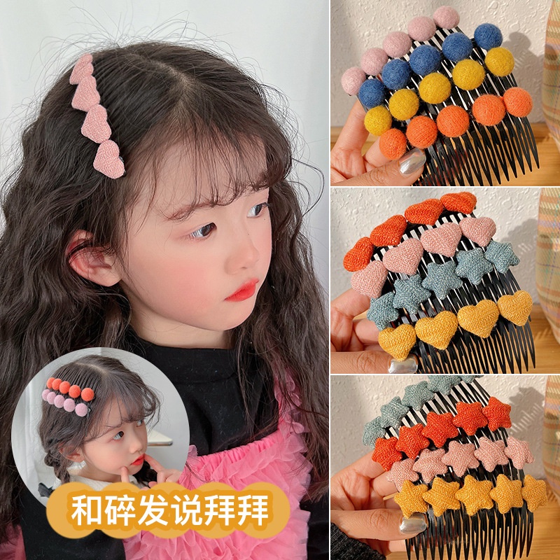 Kẹp Tóc Thiết Kế Hình Trái Tim Nhồi Bông Dễ Thương Dành Cho Trẻ Nhỏ