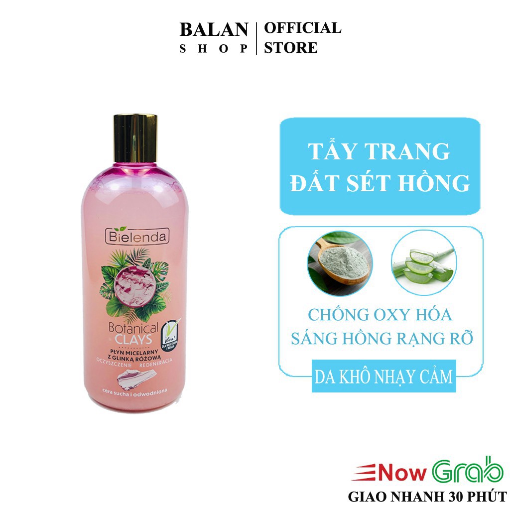 Tẩy Trang Micellar Thuần Chay Chiết Xuất Từ Đất Sét, Da Hỗn Hợp,Axit Ferulic - Bielenda Botanical Clays  500ml