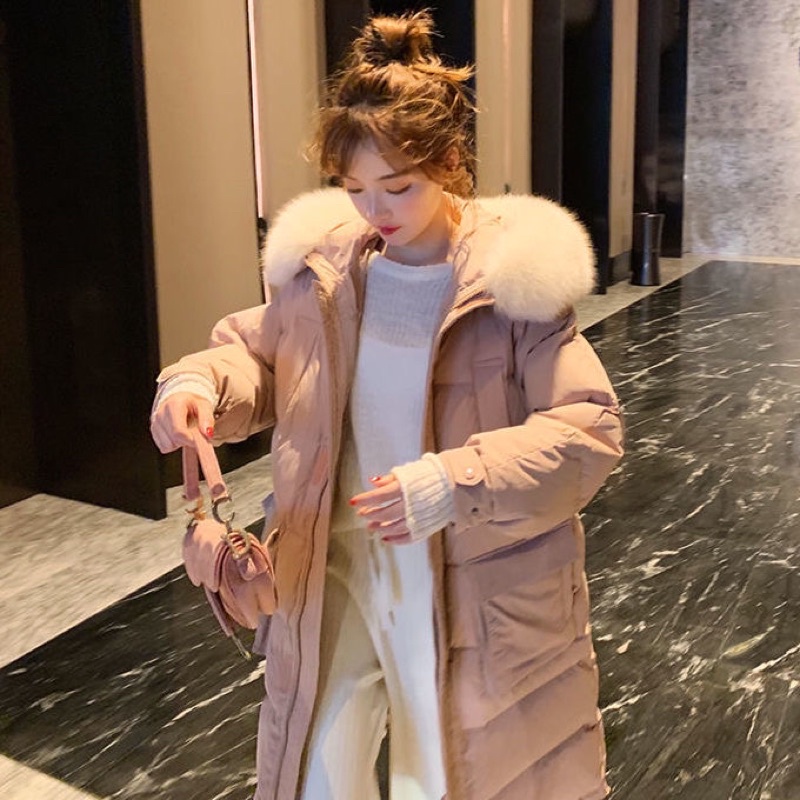 Áo phao mũ lông dáng dài hàng QCCC