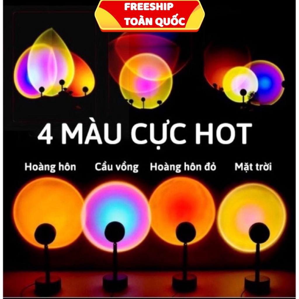 Đèn hoàng hôn 𝗦𝗜𝗘̂𝗨 𝗛𝗢́𝗧 𝗧𝗜𝗞𝗧𝗢𝗞 có mika chuyển đổi 4 màu,đèn led trang trí chụp ảnh quay video livestream r . .