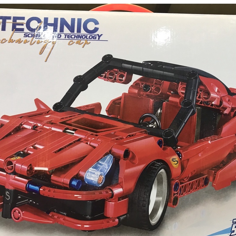 Bộ lego lắp ráp xe mui trần màu đỏ