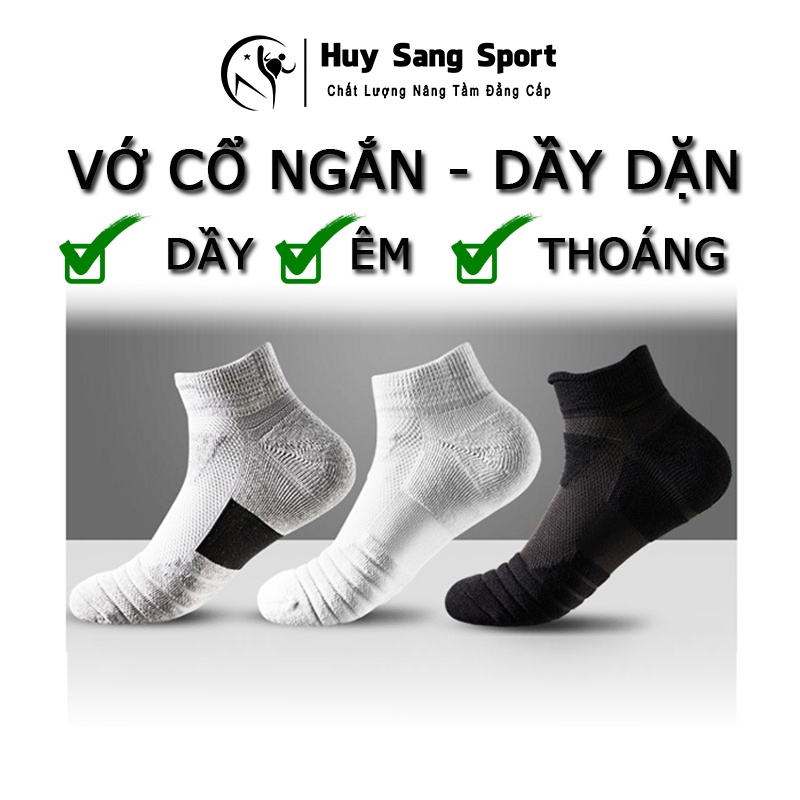 TẤT THỂ THAO- VỚ THỂ THAO CỔ NGẮN Siêu Thoáng - Thấm Mồ Hôi - Dày dặn