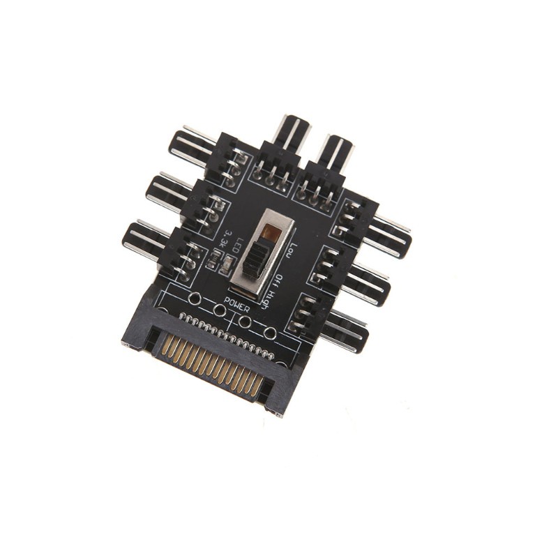 Bộ Chia Cổng Sata 1 Sang 8 Cổng Quạt Tản Nhiệt 3 Pin 12v Pcb Chuyên Dụng Cho Máy Tính