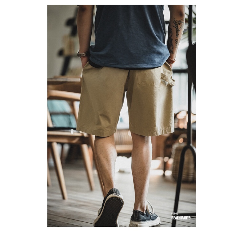 Quần short ống rộng MADEN màu trơn phong cách mùa hè thời trang cho nam