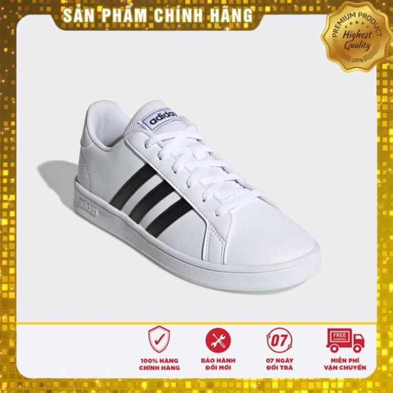 [ĐẶT TRƯỚC] -  GIÀY ADIDAS GRAND COURT 2 BÊN SỌC ĐEN (GÓT TRẮNG) - bh12