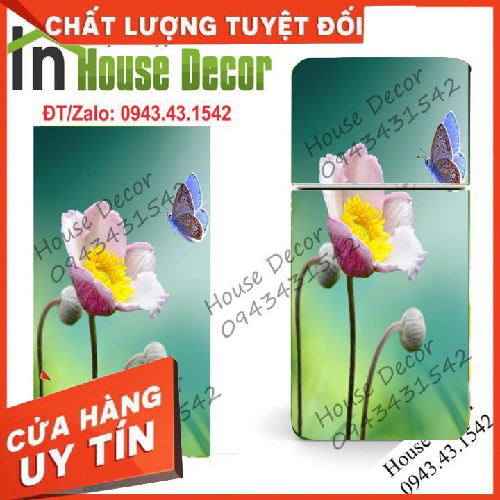 Miếng Dán Tủ Lạnh Chống Thấm Nước - Phù Hợp Mọi Loại Tủ - Hoa Bướm