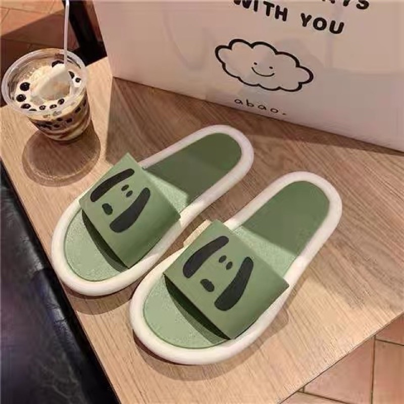 Dép quai ngang nữ BIU BIU, đi trong nhà cute họa tiết dễ thương Unisex.