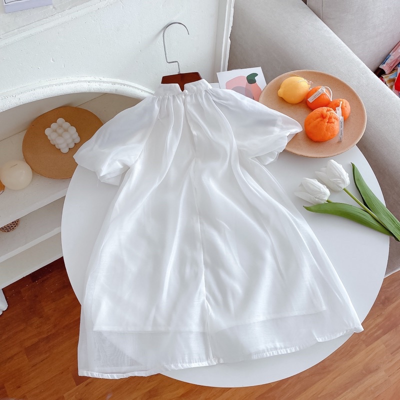 Váy công chúa bé gái ,Váy tiểu thư cho bé chất Organza cao cấp size 8-32kg