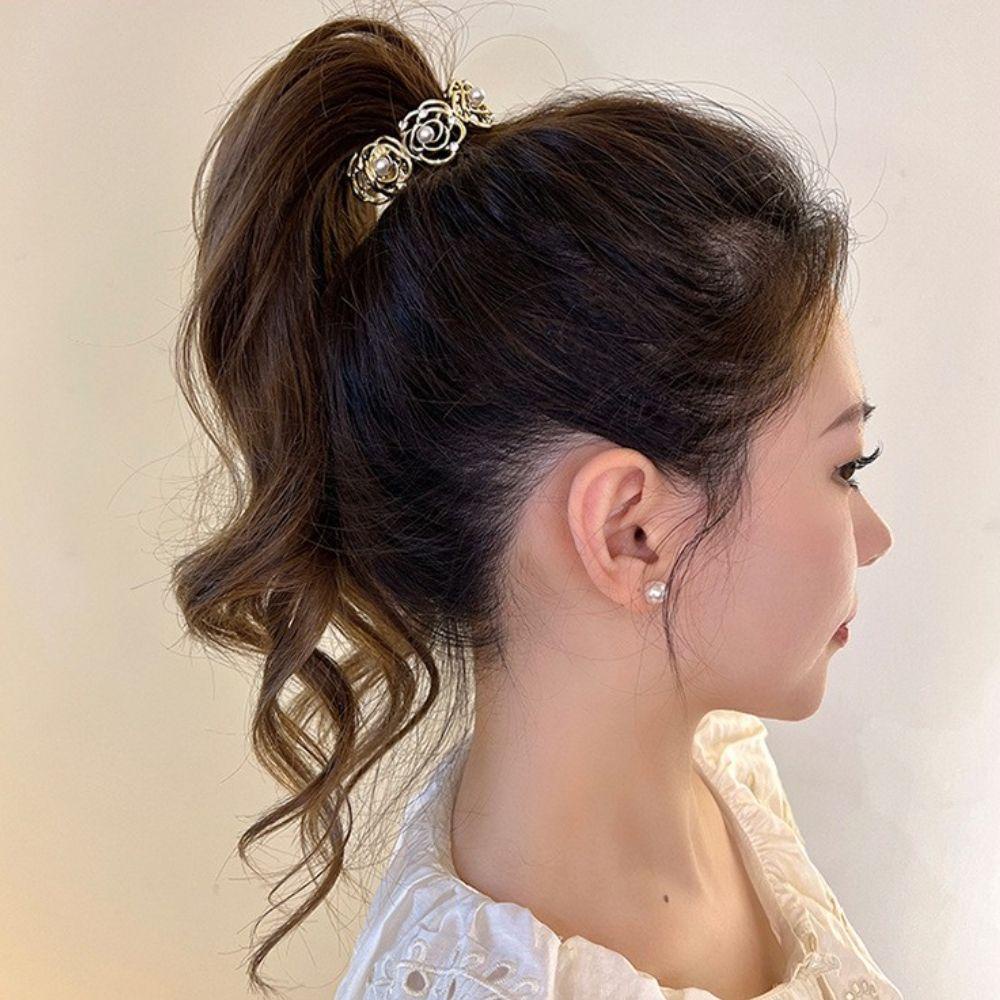 Kẹp Tóc Càng Cua Đính Hoa Hồng Sang Trọng