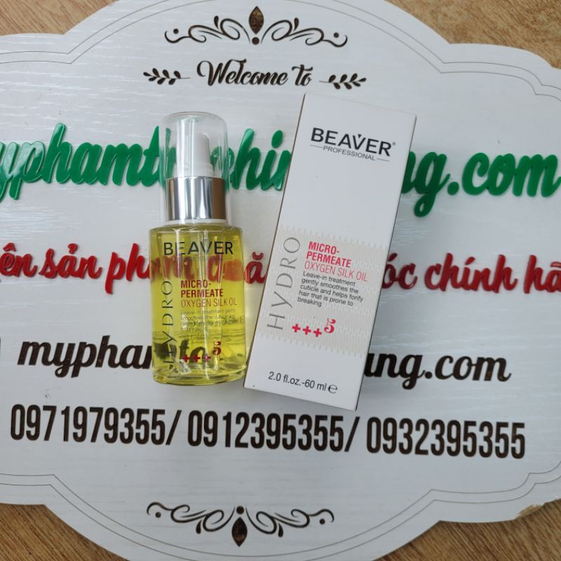 Dầu dưỡng tóc hàn gắn biểu bì tóc Beaver Hydro Micro-Permeate Oxygen Silk Oil 60ml