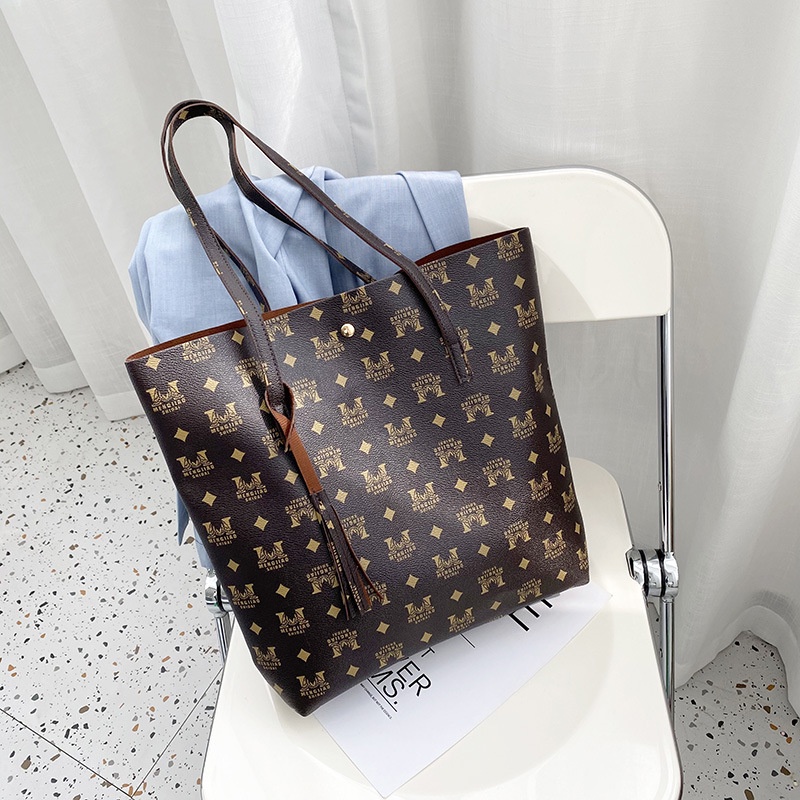 Túi Tote Đeo Vai / Xách Tay Đa Năng Sức Chứa Lớn In Họa Tiết Sọc Cho Nữ