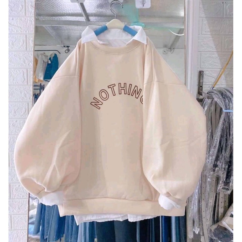 Áo swt nỉ bông chữ nothing HANA242