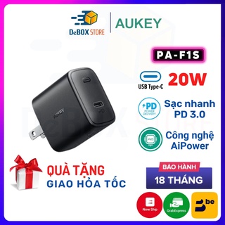 【Giao Hỏa Tốc】Cốc Sạc Nhanh Siêu Nhỏ Aukey PA-F1S Cổng Type C Power Delivery 20W - Chính Hãng BH 18 Tháng