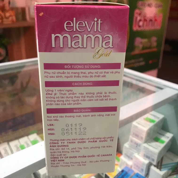✅ sắt Elevit Mama viên uống bổ sung sắt vitamin tổng hợp bầu trước bầu sau sinh chứa DHA mẫu mới H30v