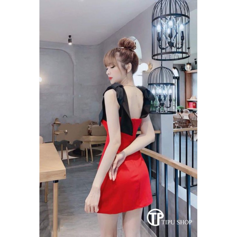 Đầm nơ vai chữ A tiểu thư
