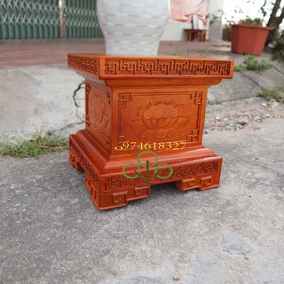 Đôn chân loa,Kỷ chiện,Đế kê tượng gỗ hương cao 30cm mặt 25,30,35