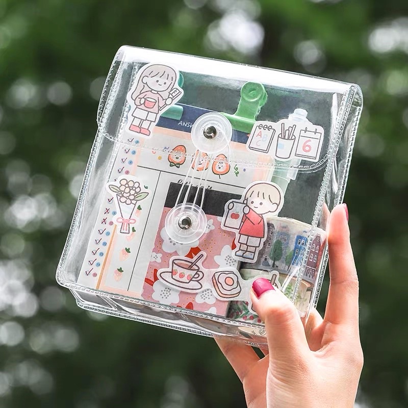 Túi Nhựa Trong Suốt đựng đồ lặt vặt Sticker tiện dụng