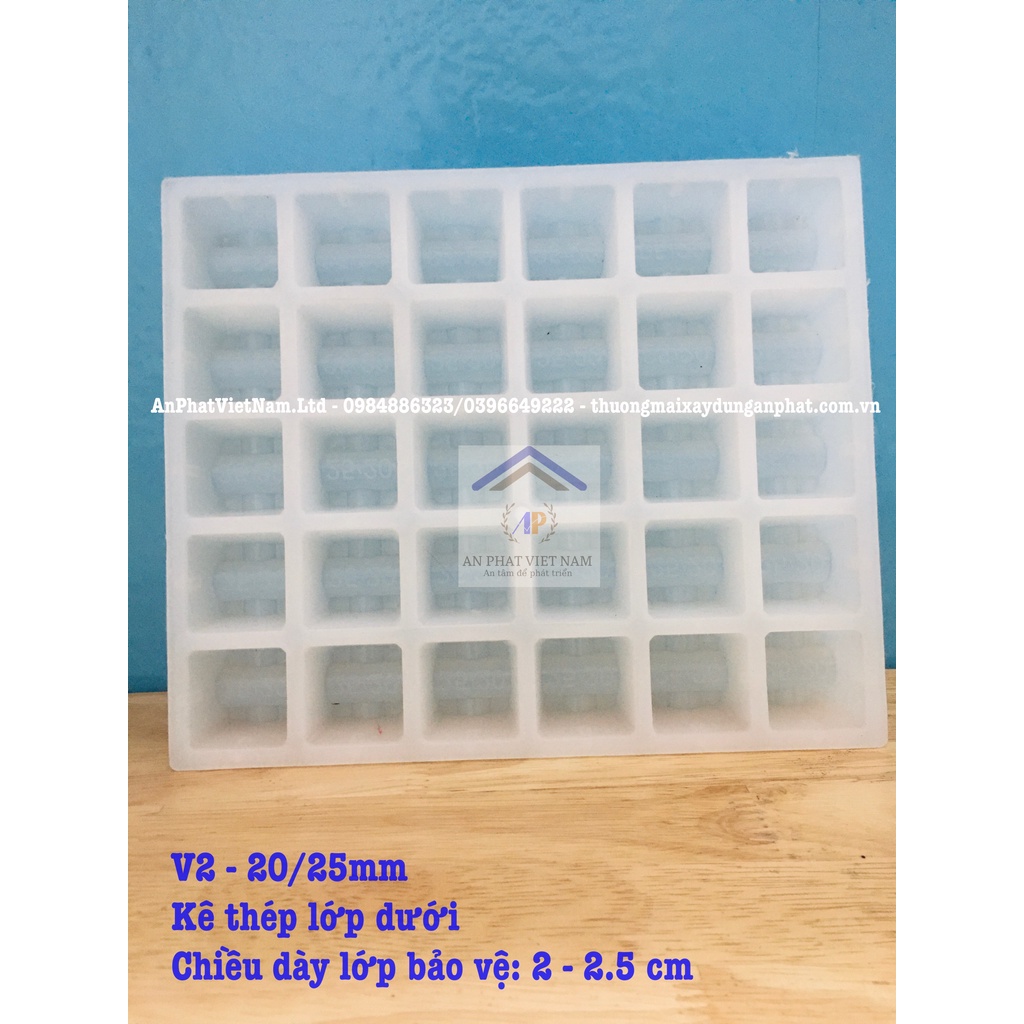 Bộ 5 khuôn nhựa đúc con kê bê tông V2 (20-25mm) kê thép sàn lớp dưới siêu bền chất lượng GIÁ RẺ tại Hà Nội