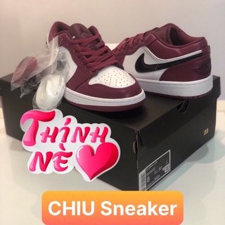 giày Sneaker Jd1 low đỏ mận phiên bản cao cấp giày thể thao Jordan 1 cổ thấp
