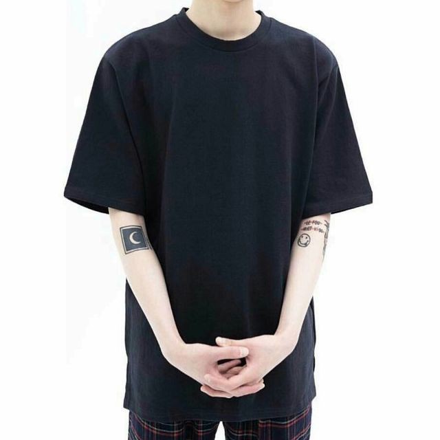 Áo thun nam tay lỡ basic, áo thun trơn TAY LỠ màu trắng - đen basic FEENY STORE
